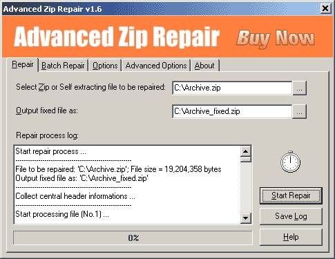 Advanced Zip Repair Screenshot